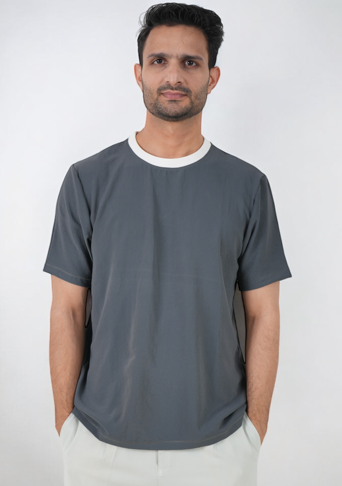 Contrast Ribbed T-Shirt