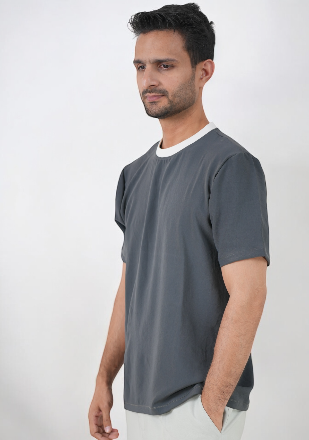 Contrast Ribbed T-Shirt