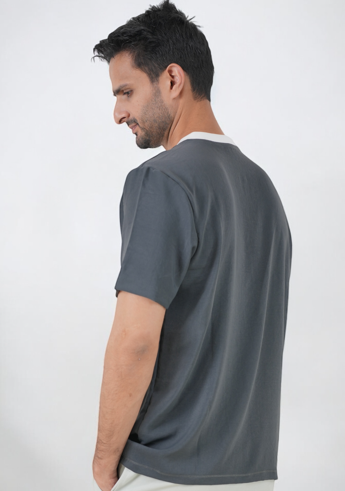 Contrast Ribbed T-Shirt