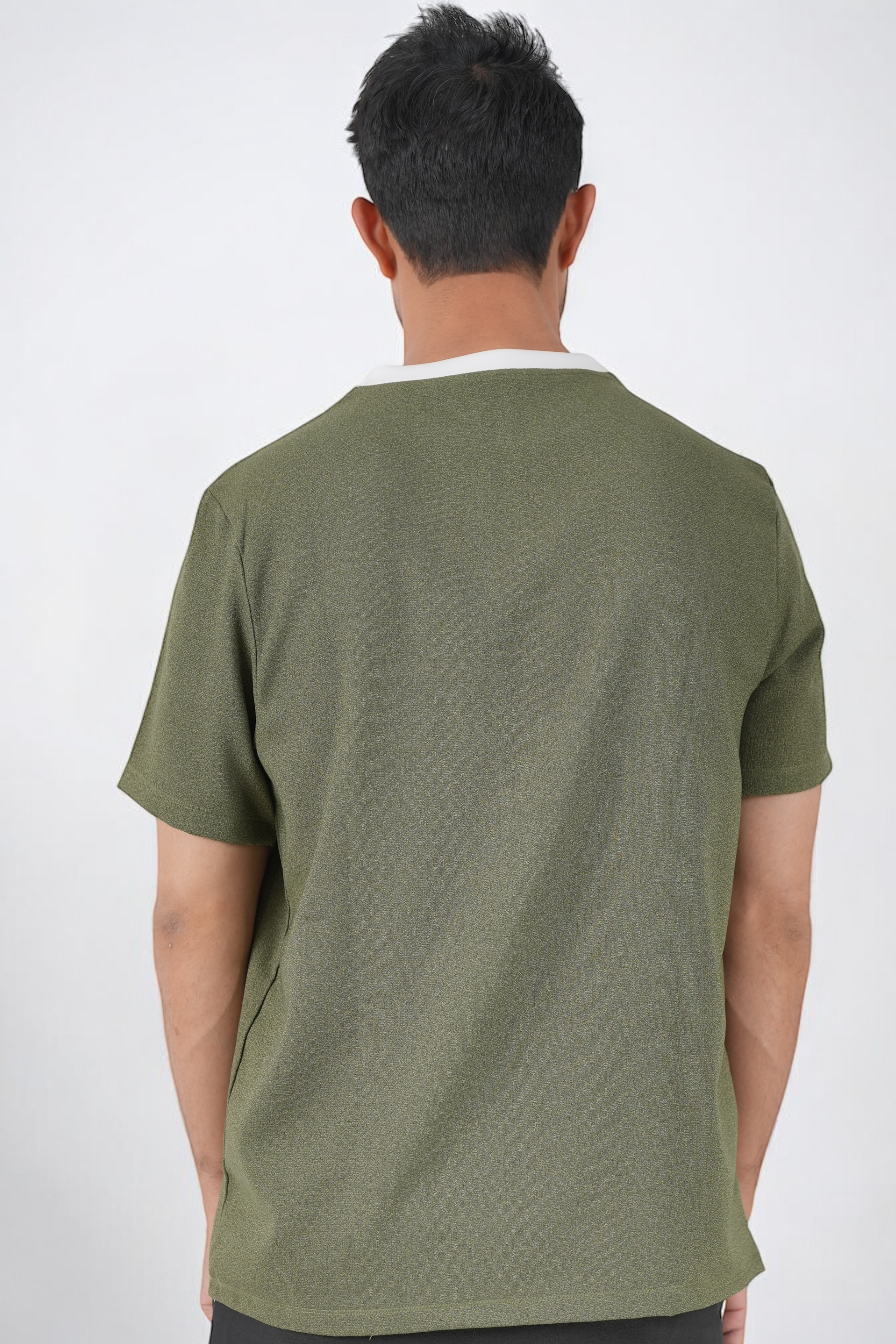 Contrast Ribbed Green Tshirt